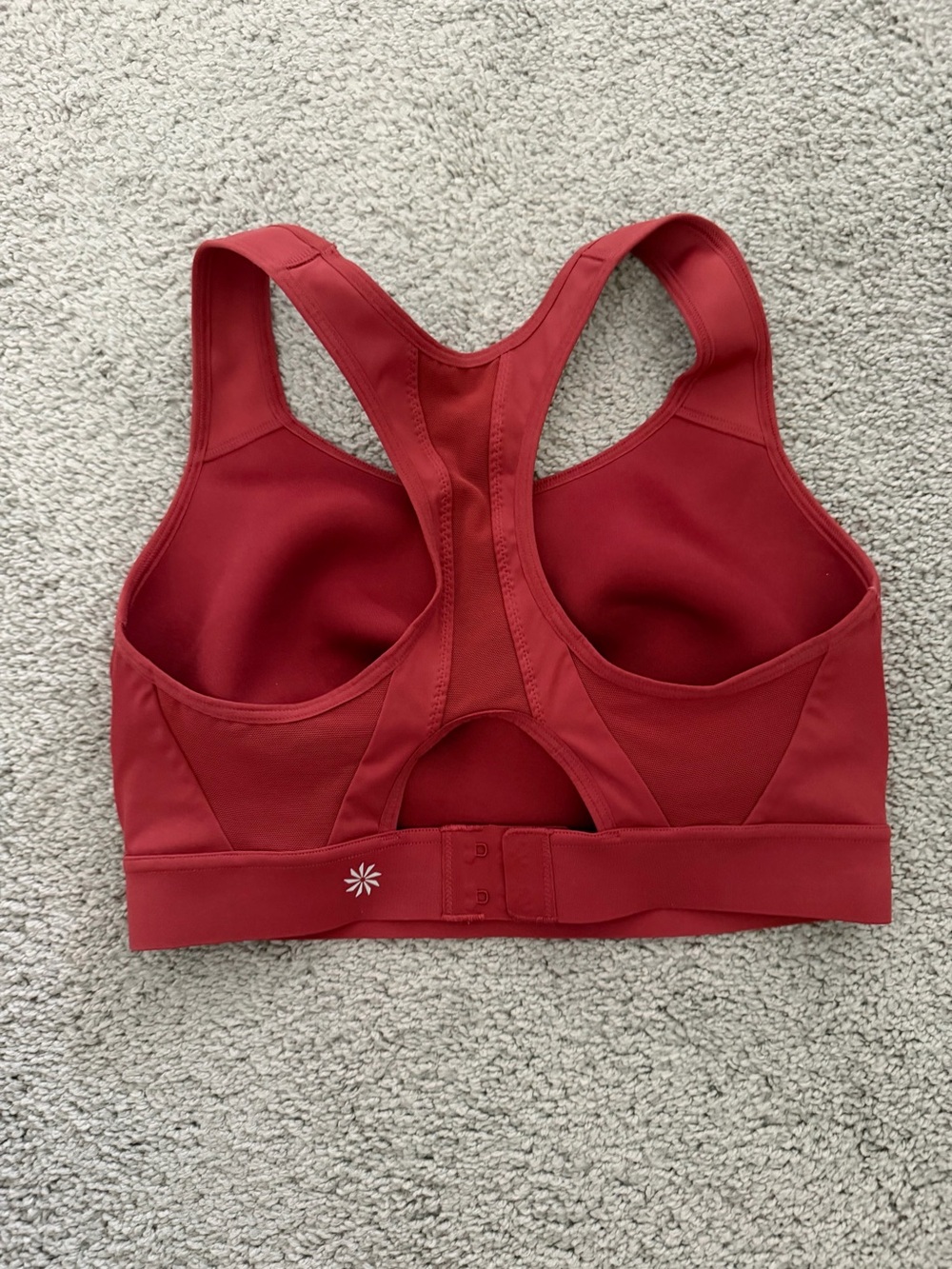 Athleta Deep Red Racerback Performance Sports Bra - Picture 2 of 3